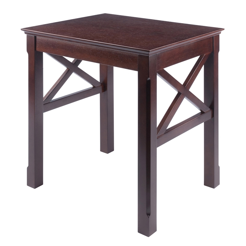Pemberly Row 3-Piece Transitional Solid Wood Nesting Table in Cappuccino