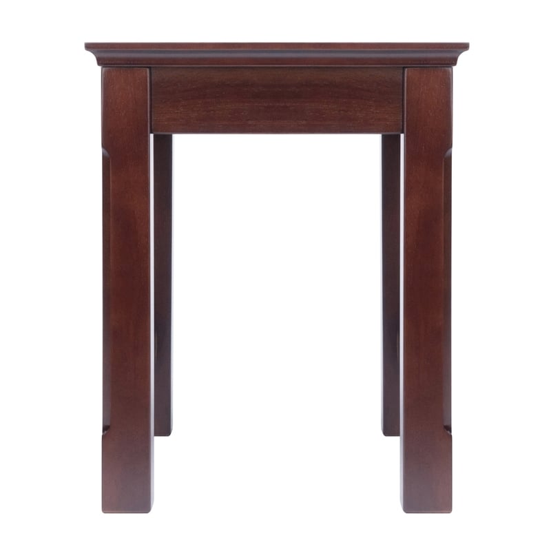 Pemberly Row 3-Piece Transitional Solid Wood Nesting Table in Cappuccino