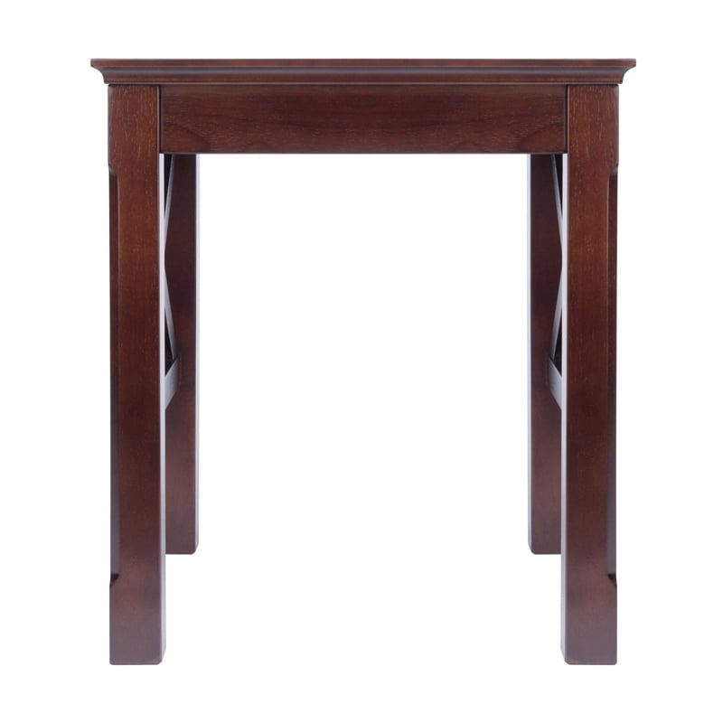Pemberly Row 3-Piece Transitional Solid Wood Nesting Table in Cappuccino