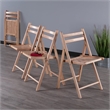 Pemberly Row Transitional Solid Wood Folding Chair Set in Natural (Set of 4)