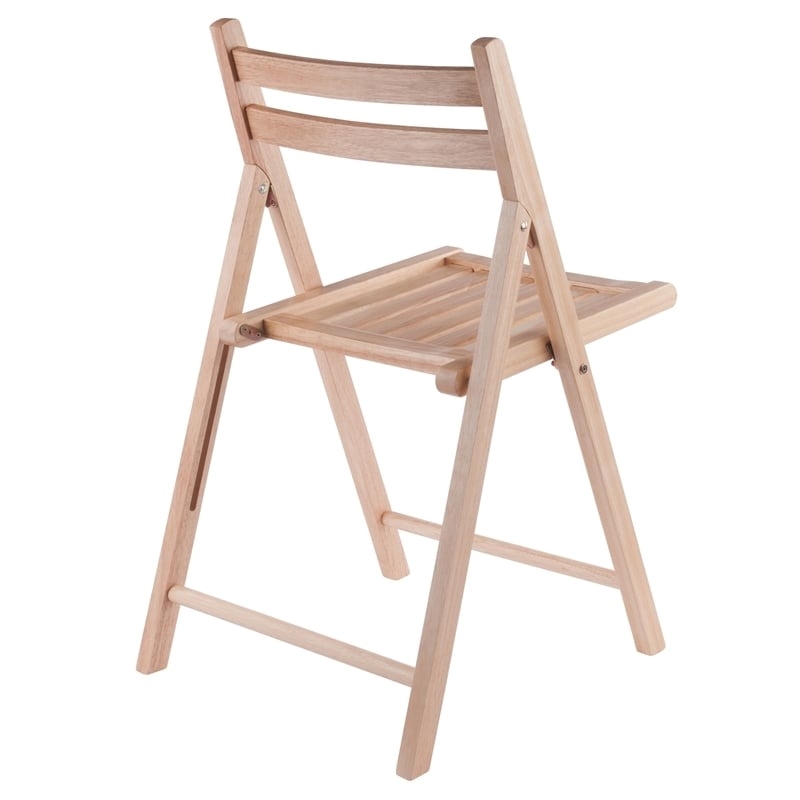 Pemberly Row Transitional Solid Wood Folding Chair Set in Natural (Set of 4)