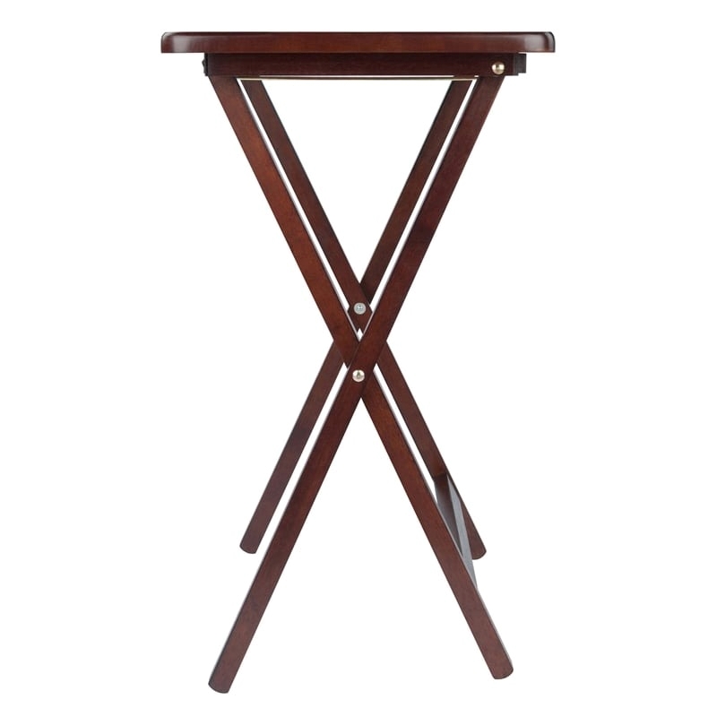Pemberly Row Rectangle Transitional Solid Wood TV Table in Walnut (Set of 4)