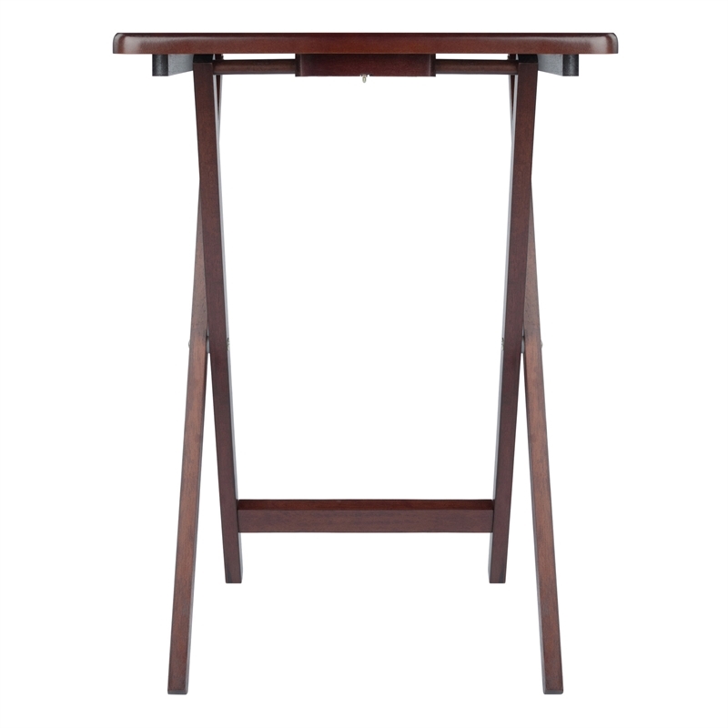 Pemberly Row Rectangle Transitional Solid Wood TV Table in Walnut (Set of 4)