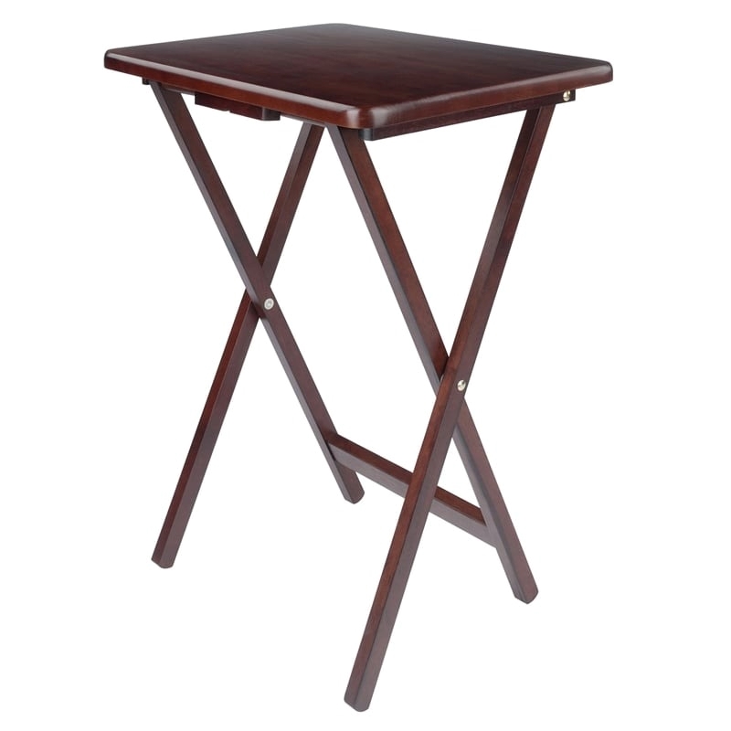 Pemberly Row Rectangle Transitional Solid Wood TV Table in Walnut (Set of 4)