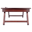 Pemberly Row Solid Wood Lap Desk Flip Top w/ Drawer and Foldable Legs in Walnut