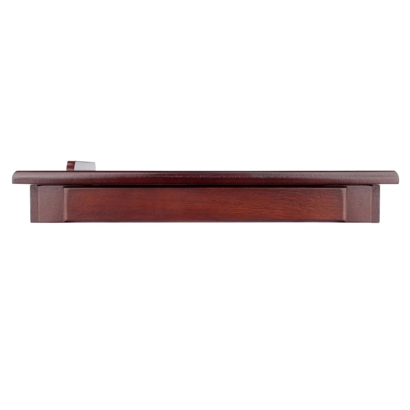 Pemberly Row Solid Wood Lap Desk Flip Top w/ Drawer and Foldable Legs in Walnut