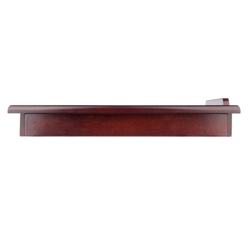 Pemberly Row Solid Wood Lap Desk Flip Top w/ Drawer and Foldable Legs in Walnut