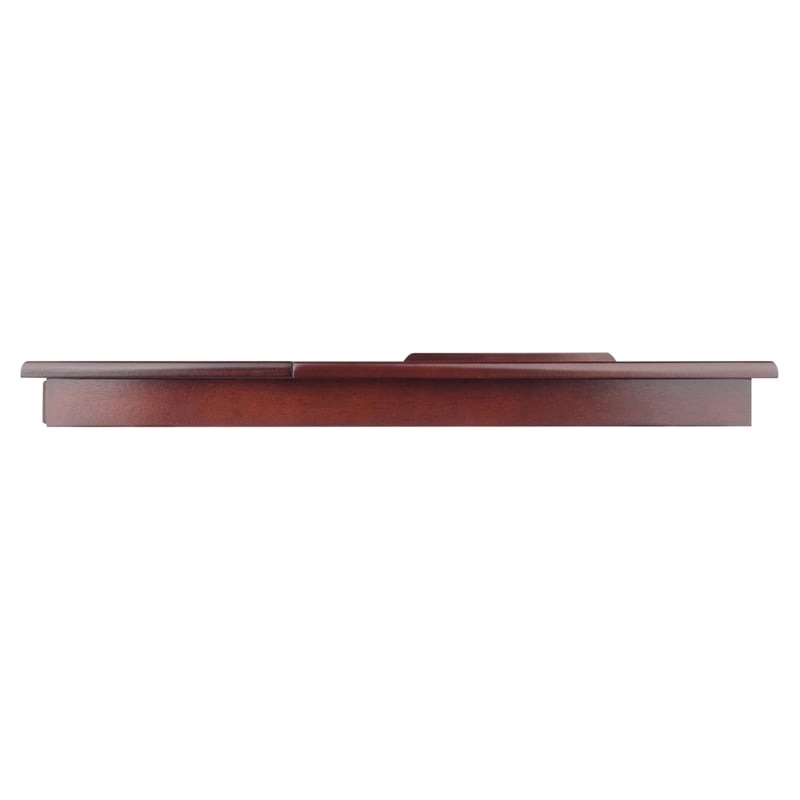 Pemberly Row Solid Wood Lap Desk Flip Top w/ Drawer and Foldable Legs in Walnut