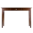 Pemberly Row Transitional Solid Wood Console Table with 1 Drawer in Walnut