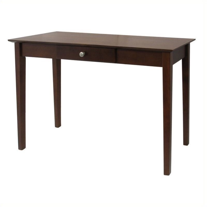 Pemberly Row Transitional Solid Wood Console Table with 1 Drawer in Walnut