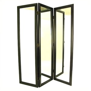 pemberly row mirror with frame full size dressing room divider in black
