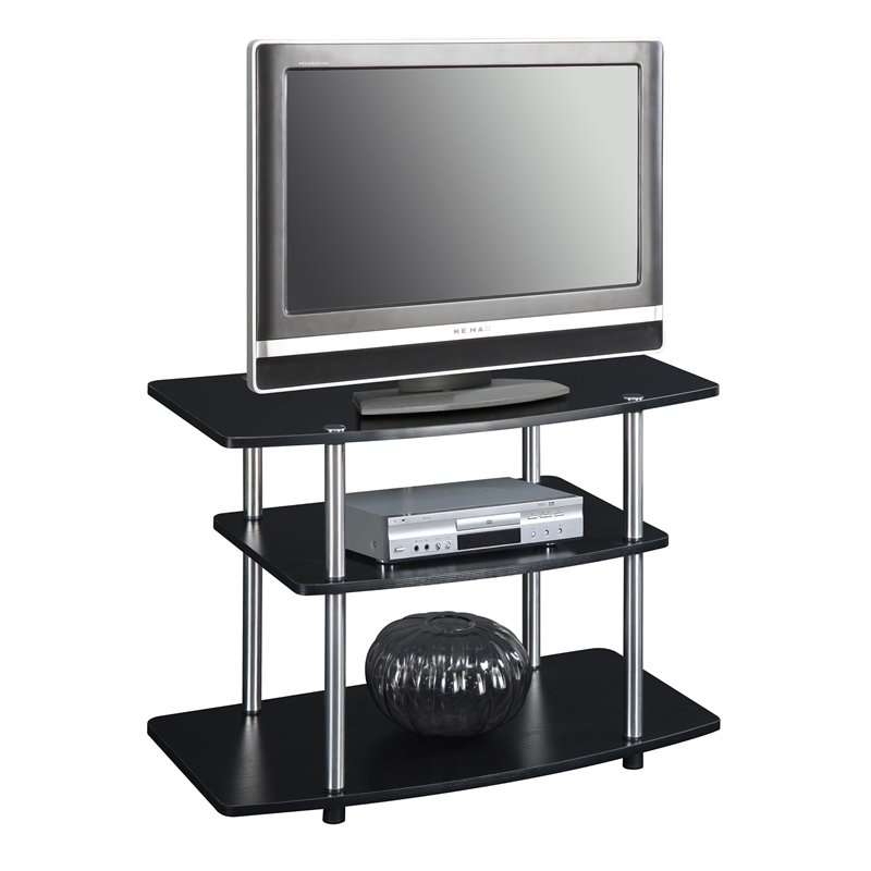 Pemberly Row Contemporary 3-Tier Wood TV Stand for TVs up to 32