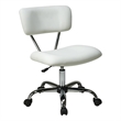 Pemberly Row Modern Vinyl Seat Height Adjustment Task Office Chair in White