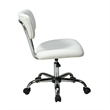 Pemberly Row Modern Vinyl Seat Height Adjustment Task Office Chair in White