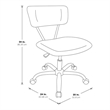 Pemberly Row Modern Vinyl Seat Height Adjustment Task Office Chair in White