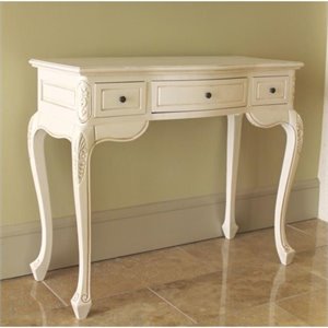 pemberly row antique white hand carved vanity desk