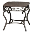 Pemberly Row Metal Patio Side Table in Chocolate/Matte Brown