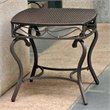 Pemberly Row Metal Patio Side Table in Chocolate/Matte Brown