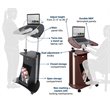 Pemberly Row Sit-to-Stand Rolling Laptop Cart With Storage in Chocolate