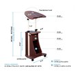 Pemberly Row Sit-to-Stand Rolling Laptop Cart With Storage in Chocolate