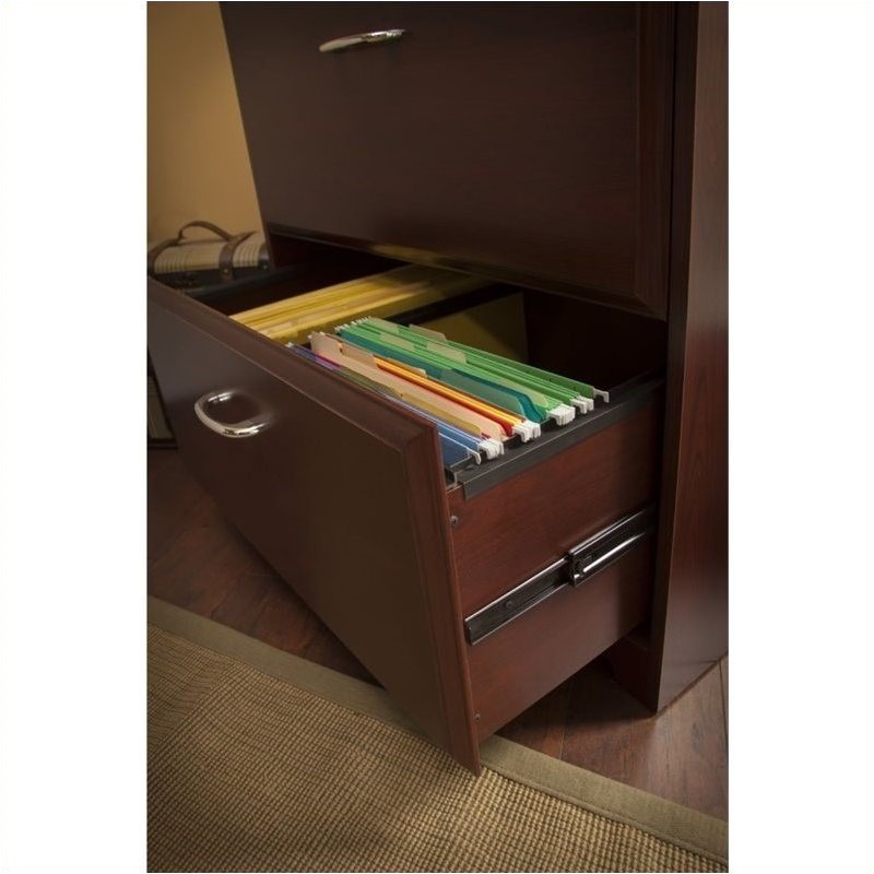 Pemberly Row Engineered Wood 2-Drawers Lateral File Cabinet in Harvest Cherry