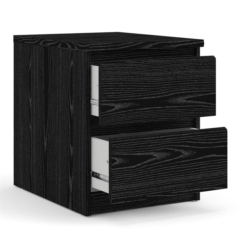 Pemberly Row 2 Drawer Wood Nightstand in Black Woodgrain