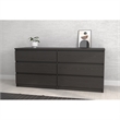 Pemberly Row Contemporary Wood 6-Drawer Double Dresser in Black