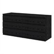 Pemberly Row Contemporary Wood 6-Drawer Double Dresser in Black