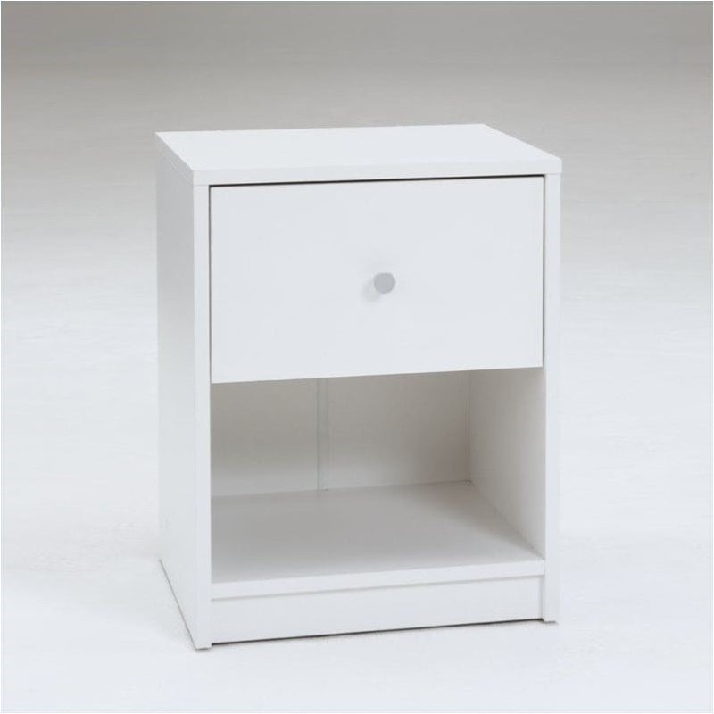 Pemberly Row 1-Drawer Contemporary Engineered Wood Nightstand in White