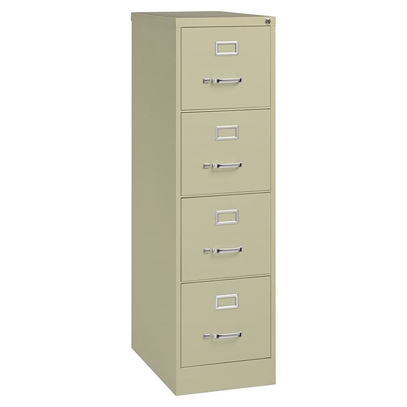 Pemberley Row Metal Beige Filing Cabinet Vertical 4-Drawer 52
