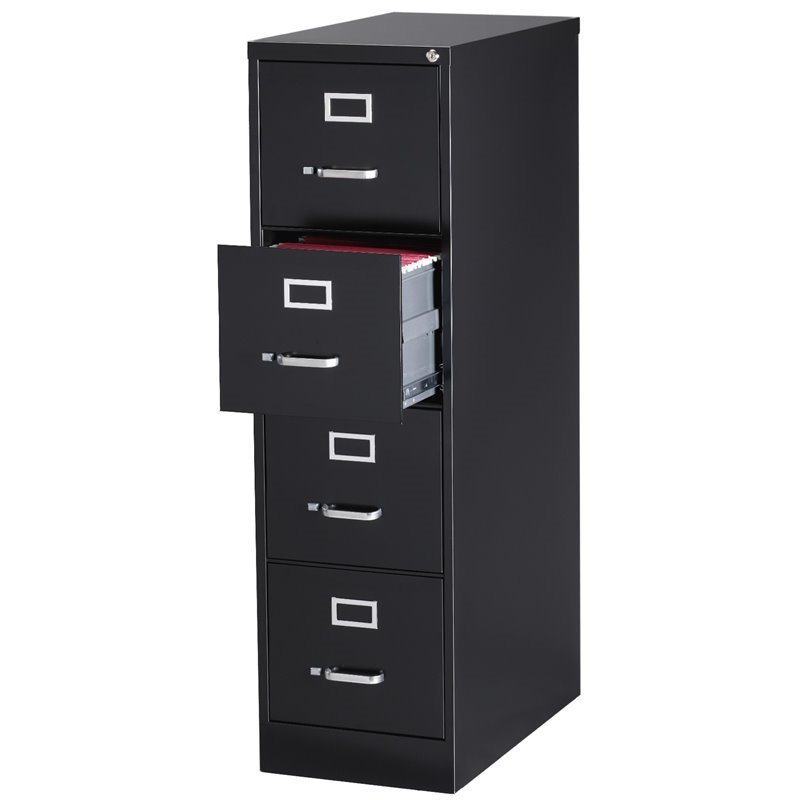 Pemberley Row Metal Black Filing Cabinet Vertical Lockable 52