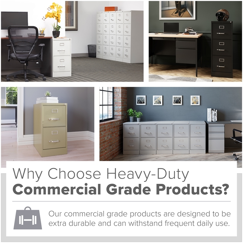 Pemberly Row Metal Gray Filing Cabinet Vertical 4-Drawers 52