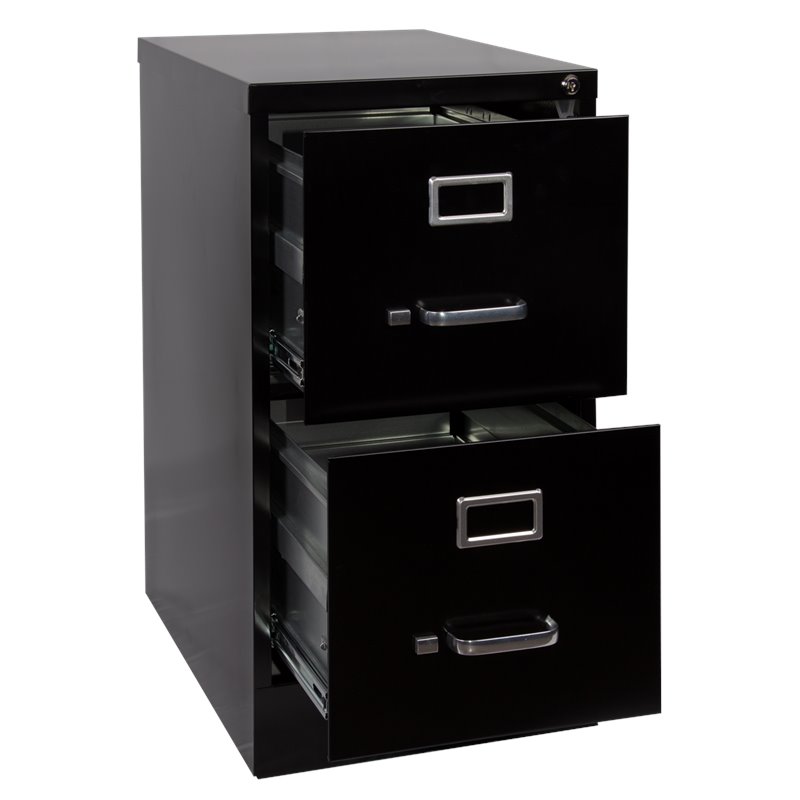 Pemberly Row Modern 2 Drawer Metal Letter Width Vertical File