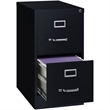Pemberly Row Modern 2-Drawers Vertical Black Metal Filing Cabinet Pre-assembled