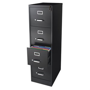 pemberly row 4 drawer letter file cabinet in black