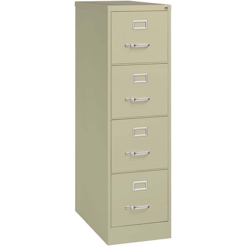 Pemberly Row 4 Drawers Vertical Beige Metal Filing Cabinet Pre-assembled