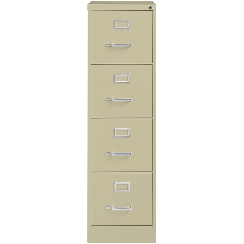 Pemberly Row 4 Drawers Vertical Beige Metal Filing Cabinet Pre-assembled