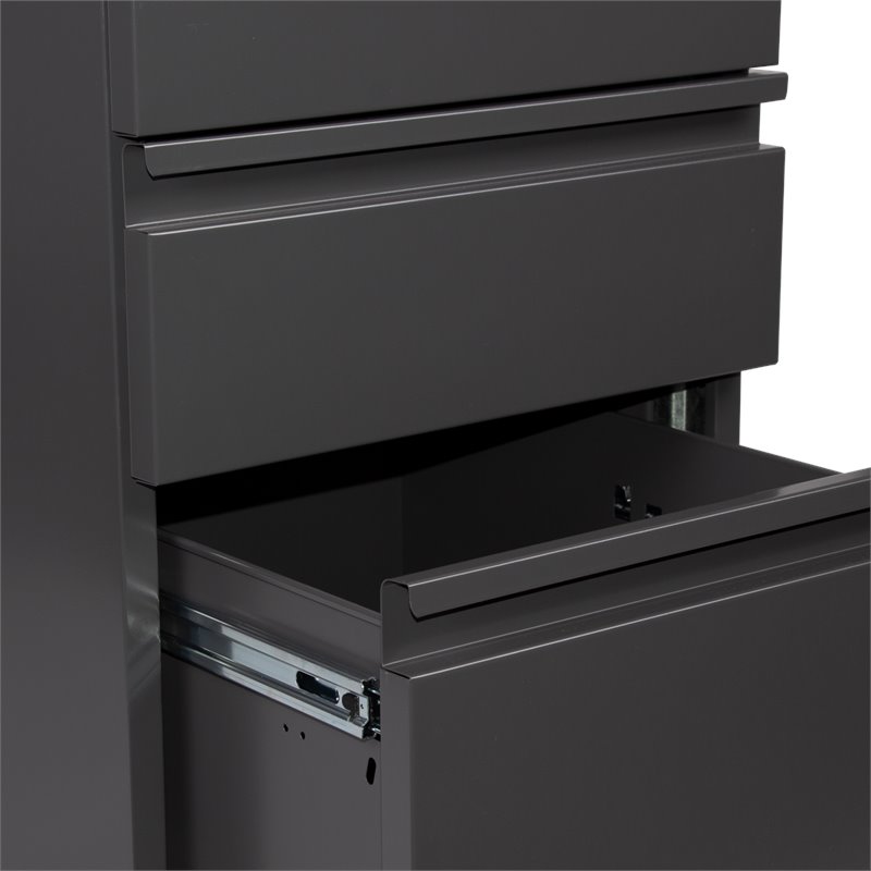 Pemberly Row 3 Drawer Mobile File Cabinet File In Black Pr 436157