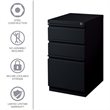 Pemberly Row 3 Drawers Vertical Black Metal Filing Cabinet Pre-assembled