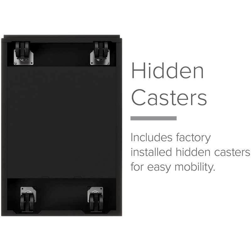 Pemberly Row 3 Drawers Vertical Black Metal Filing Cabinet Pre-assembled