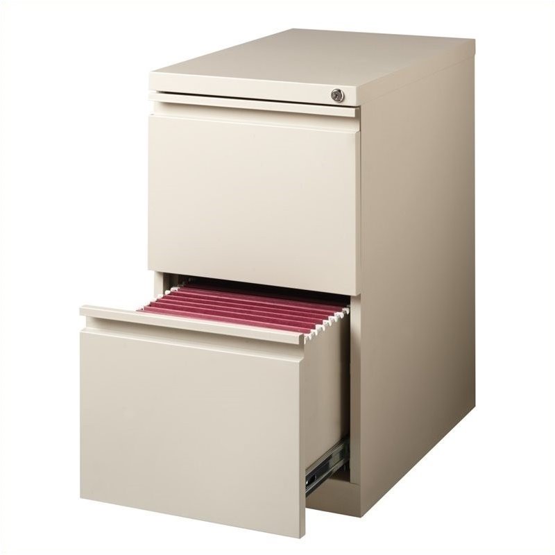 Pemberly Row 2 Drawers Vertical Beige Metal Filing Cabinet Pre-assembled