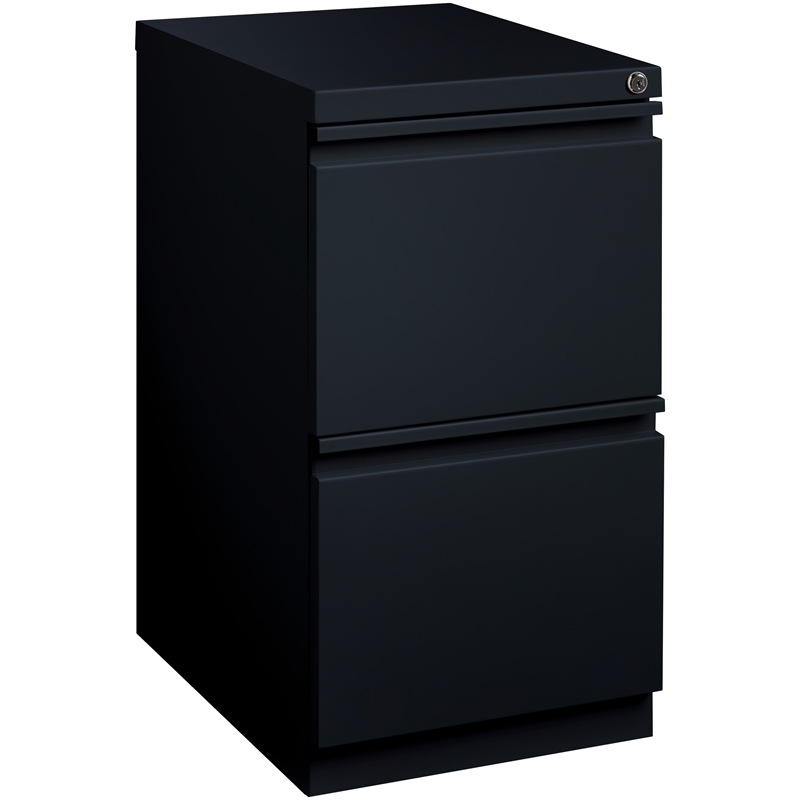 Pemberly Row 2 Drawers Vertical Black Metal Filing Cabinet Pre-assembled