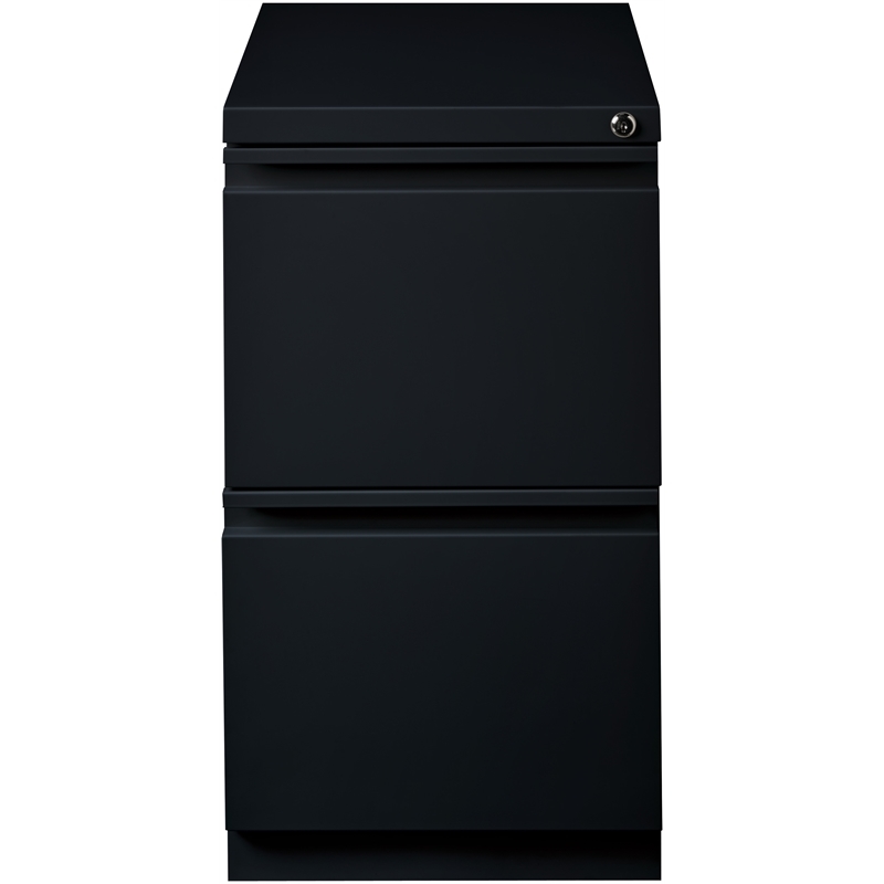 Pemberly Row 2 Drawers Vertical Black Metal Filing Cabinet Pre-assembled