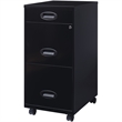 Pemberly Row 3 Drawers Vertical Black Metal Filing Cabinet Pre-assembled