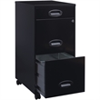 Pemberly Row 3 Drawers Vertical Black Metal Filing Cabinet Pre-assembled