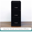 Pemberly Row Modern 3-Drawers Vertical Black Metal Filing Cabinet Pre-assembled