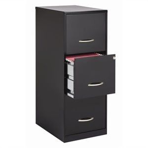 pemberly row modern metal 3 drawer letter file cabinet in black