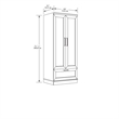 Pemberly Row Modern Engineered Wood Wardrobe Armoire with 1-Drawer in Dakota Oak