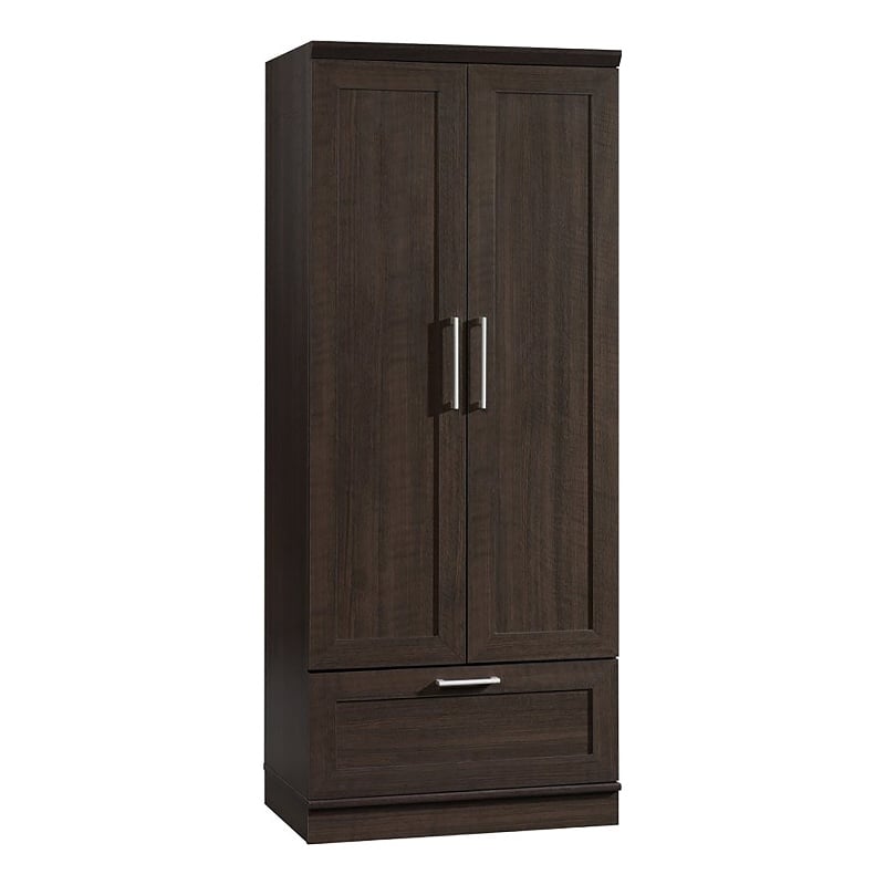 Pemberly Row Modern Engineered Wood Wardrobe Armoire with 1-Drawer in Dakota Oak