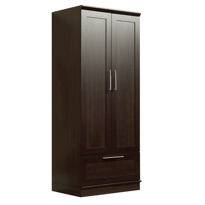 Pemberly Row Modern Engineered Wood Wardrobe Armoire with 1-Drawer in Dakota Oak